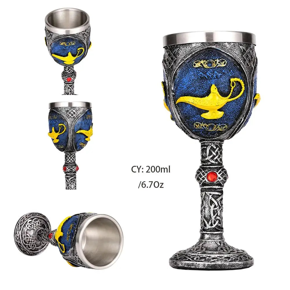 DecorBites™ Dragon King Goblet 200ml: Retro Stainless Steel Wine Glass Gothic Whiskey Cup