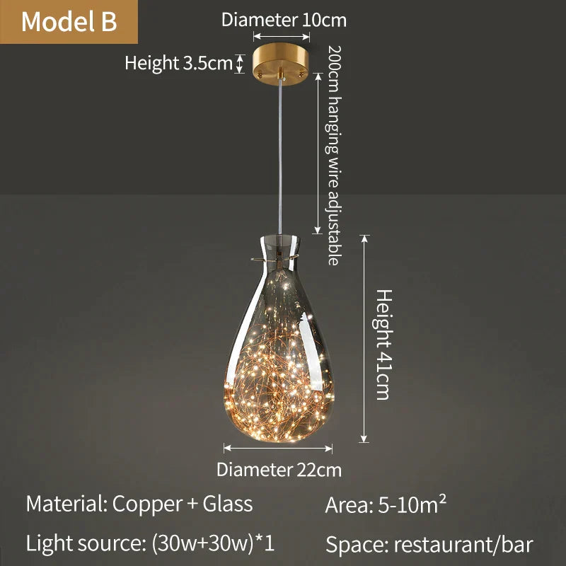 DecorBites™ Crystal Chandelier: Nordic Luxury Pendant Lighting for Dining Room, Bedroom, and Bar