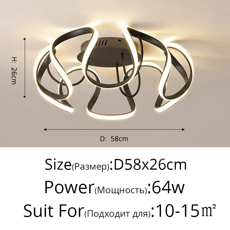 DecorBites™ LED Chandelier Modern Indoor Lighting for Living Room Study Parlor Bedroom