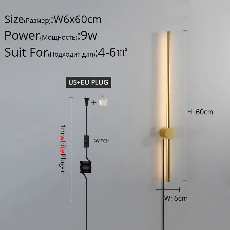 DecorBites™ Black LED Wall Sconce for Living Room Bedroom Lighting