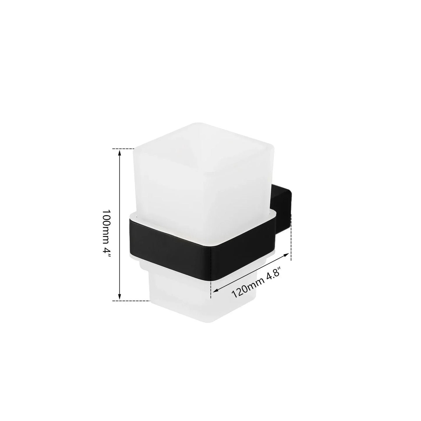 DecorBites™ Black Matte Stainless Steel Bathroom Hardware Set: Paper Holder, Toothbrush Holder, Towel Bar & Accessories