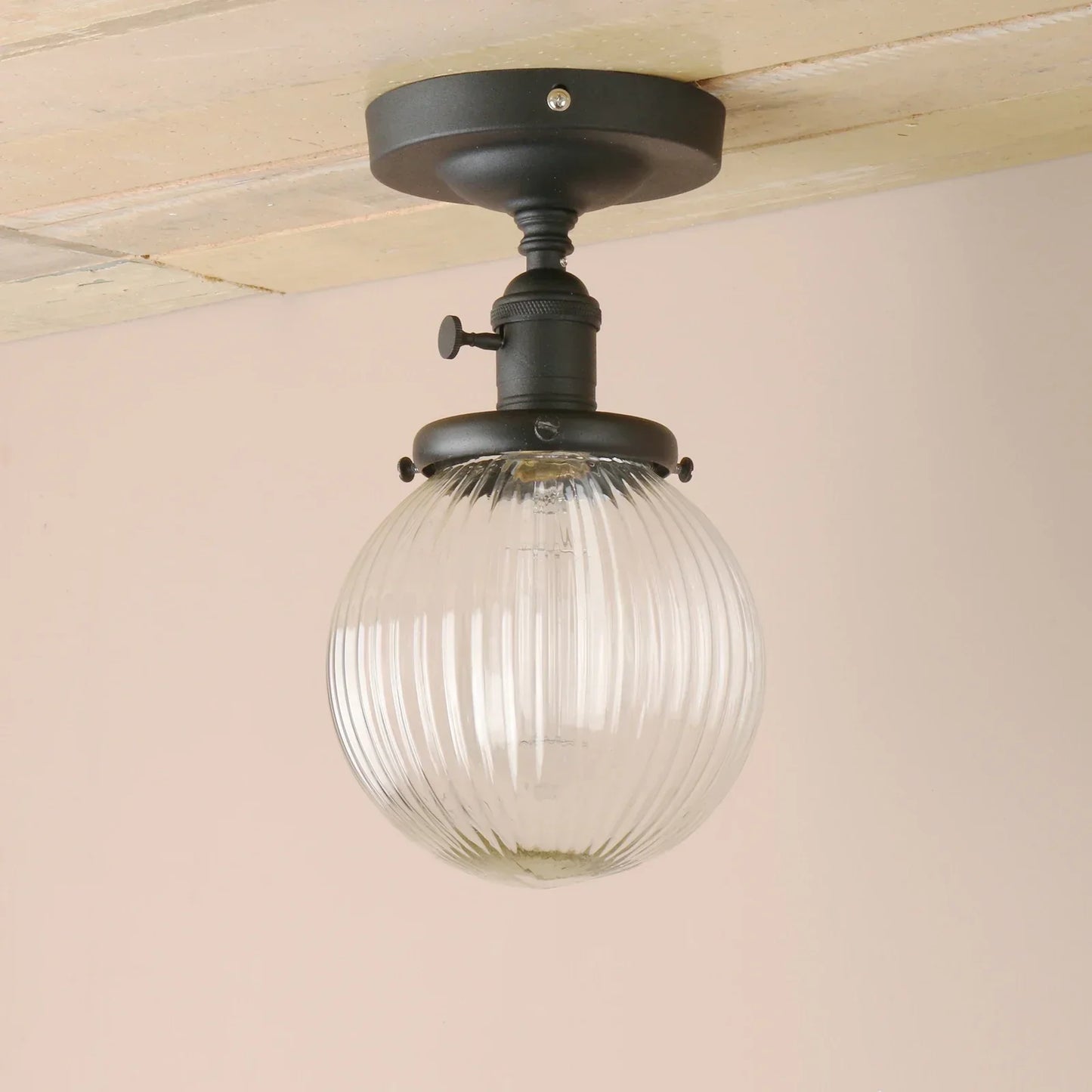 DecorBites™ Glass Globe Semi Flush Mount Ceiling Light Fixture