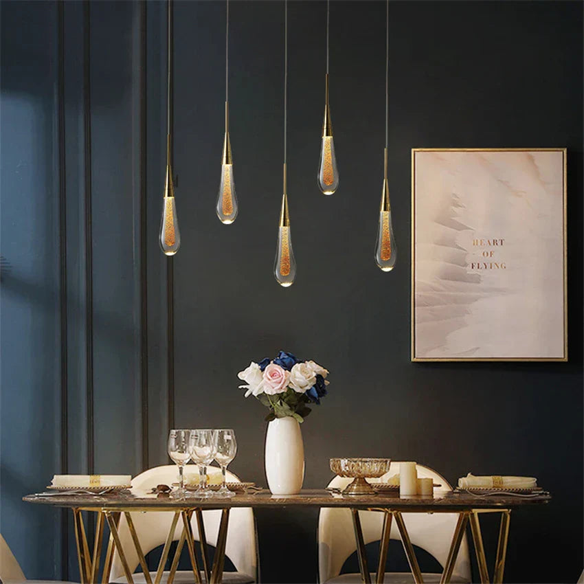 DecorBites™ Crystal Glass LED Pendant Lights for Restaurant, Bar & Staircase