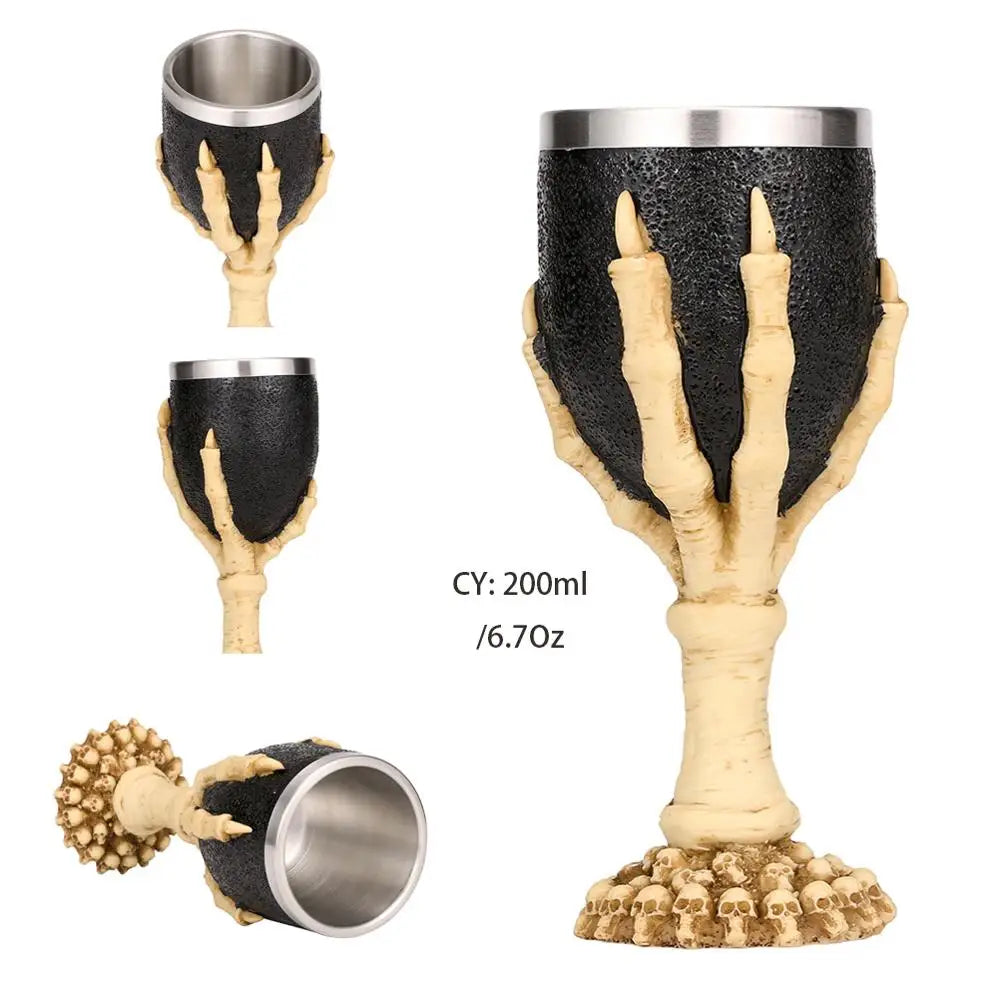 DecorBites™ Dragon King Goblet 200ml: Retro Stainless Steel Wine Glass Gothic Whiskey Cup