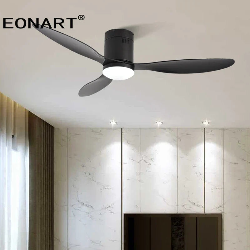 DecorBites™ 52" Black DC Ceiling Fan, Remote Control, No Light