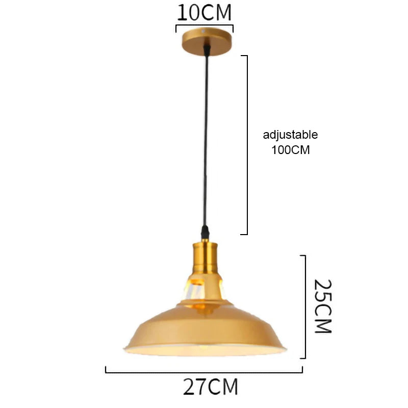 DecorBites™ Gold Wrought Iron Chandelier Pendant Light, E27 LED, Nordic Retro Style