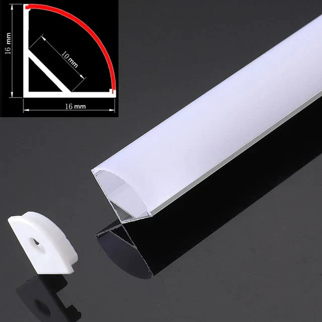 DecorBites™ 0.5m U/YW Aluminum Profile Recessed Channel with Milky Cover for LED Strip Lights