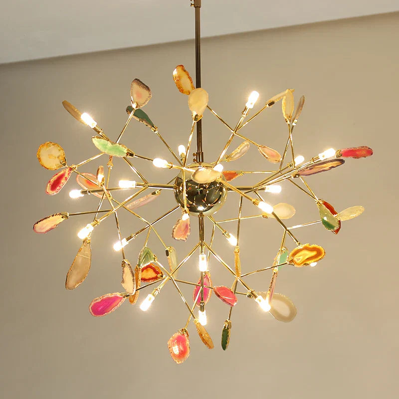 DecorBites™ Agate Branch Chandelier - Nordic Glass LED Globe for Bedroom, Kitchen, Dining Room