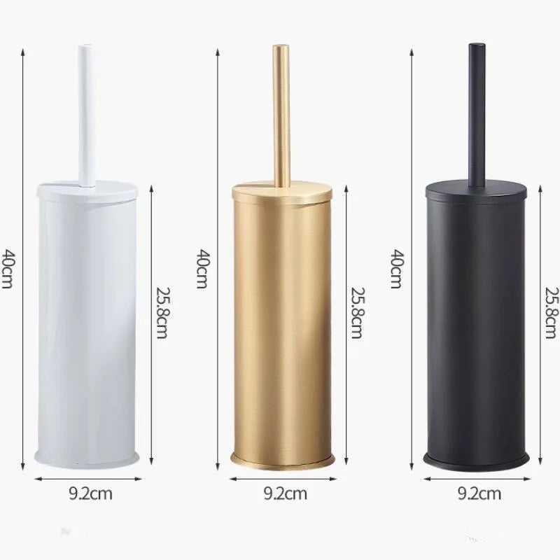 DecorBites™ Aluminum Toilet Brush Holder Set, Bath Hardware, Brushed Gold/Black