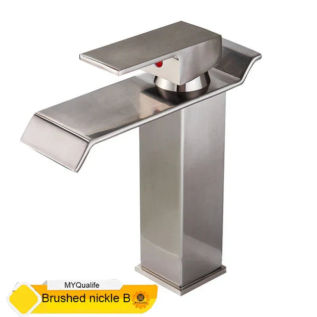 DecorBites™ Black Waterfall Basin Faucet Mixer Tap for Vessel Sinks - Single Hole