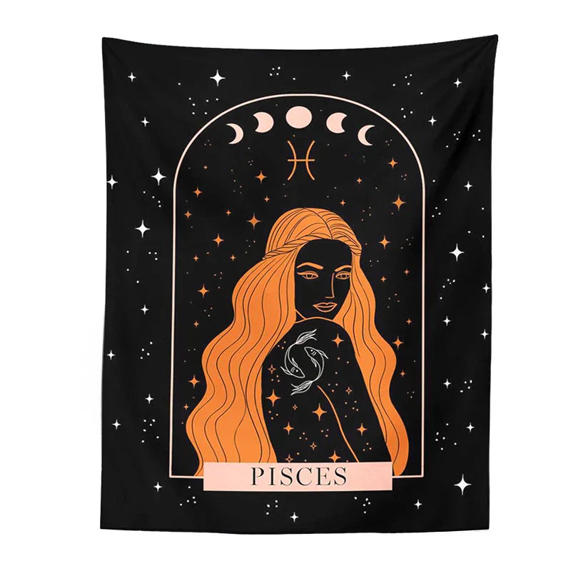 DecorBites™ Celestial Constellation Tapestry Moon Phase Wall Hanging for Unique Home Décor