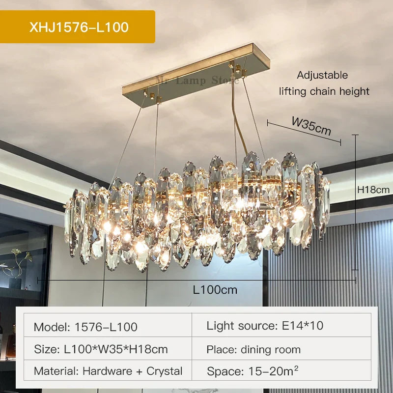 DecorBites™ Crystal Chandelier: Elegant Nordic Design for Living, Dining, Bedroom