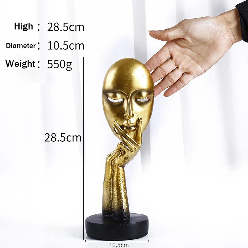 DecorBites™ Lady Face Abstract Art Sculpture Resin Ornaments for Home Decor