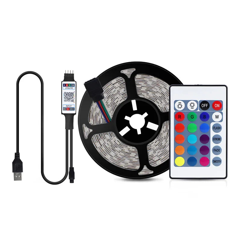 DecorBites™ Bluetooth RGB LED Strip Light + 24-Key Controller – 1M-5M Length