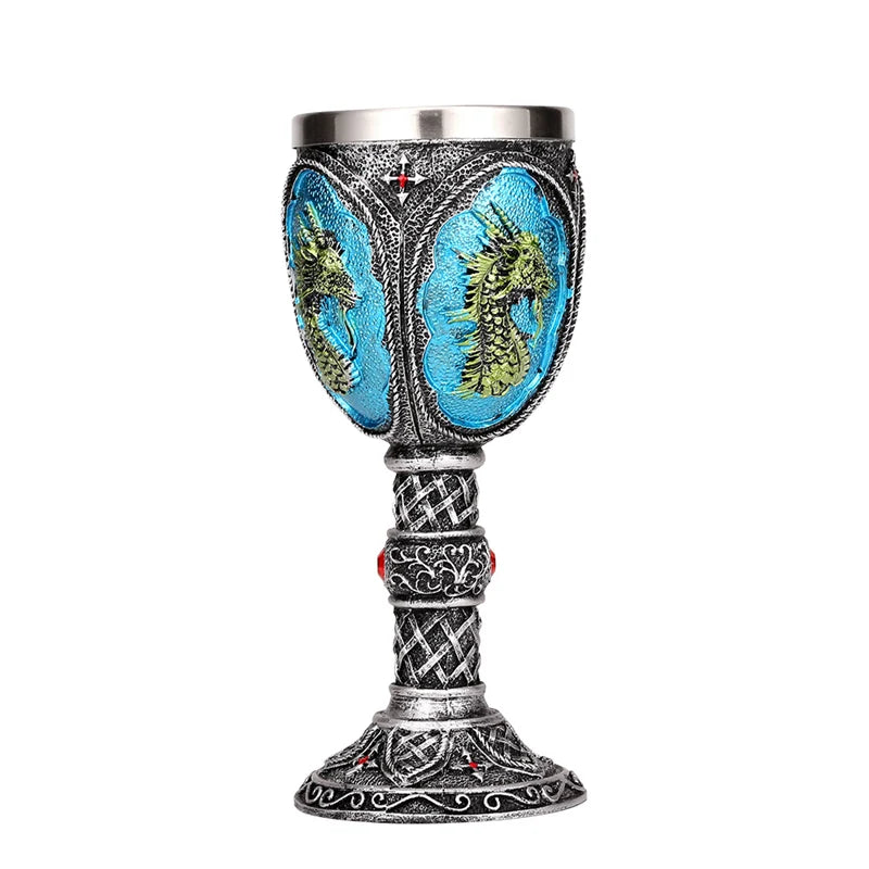 DecorBites™ Dragon King Goblet 200ml: Retro Stainless Steel Wine Glass Gothic Whiskey Cup