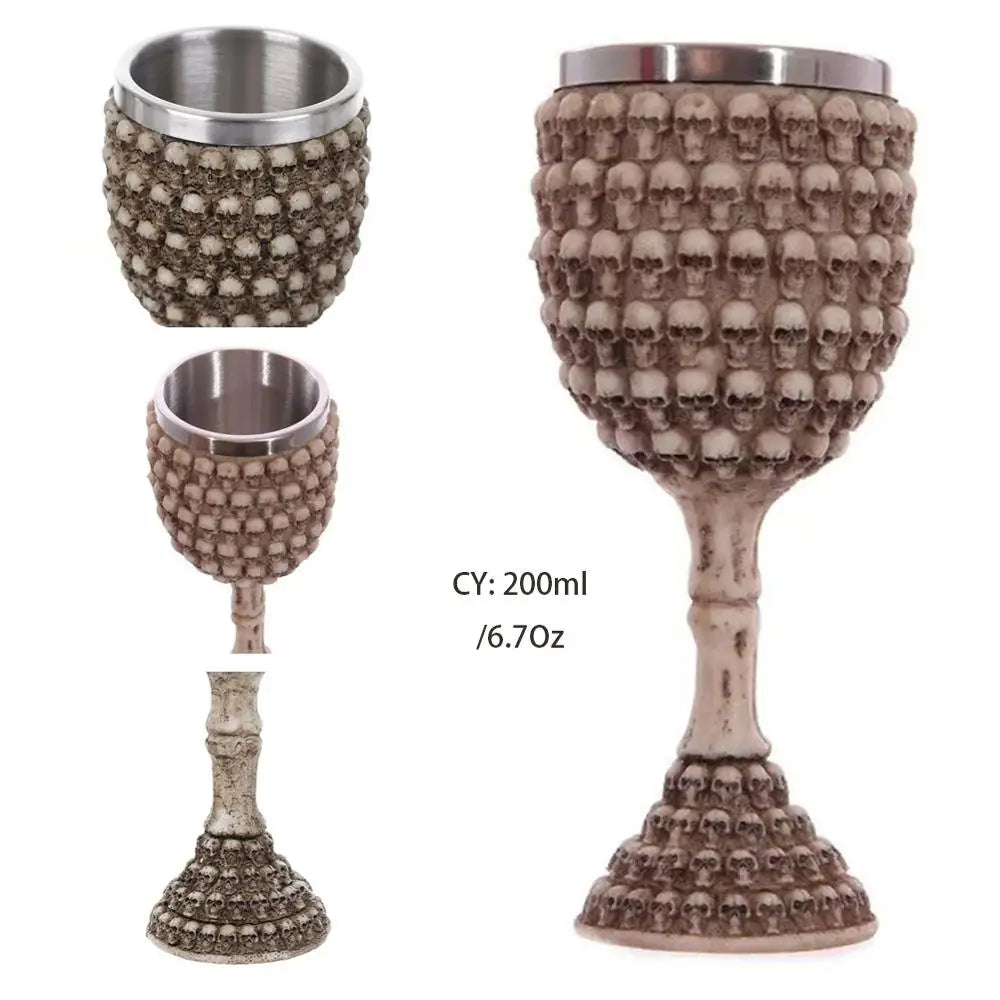 DecorBites™ Dragon King Goblet 200ml: Retro Stainless Steel Wine Glass Gothic Whiskey Cup