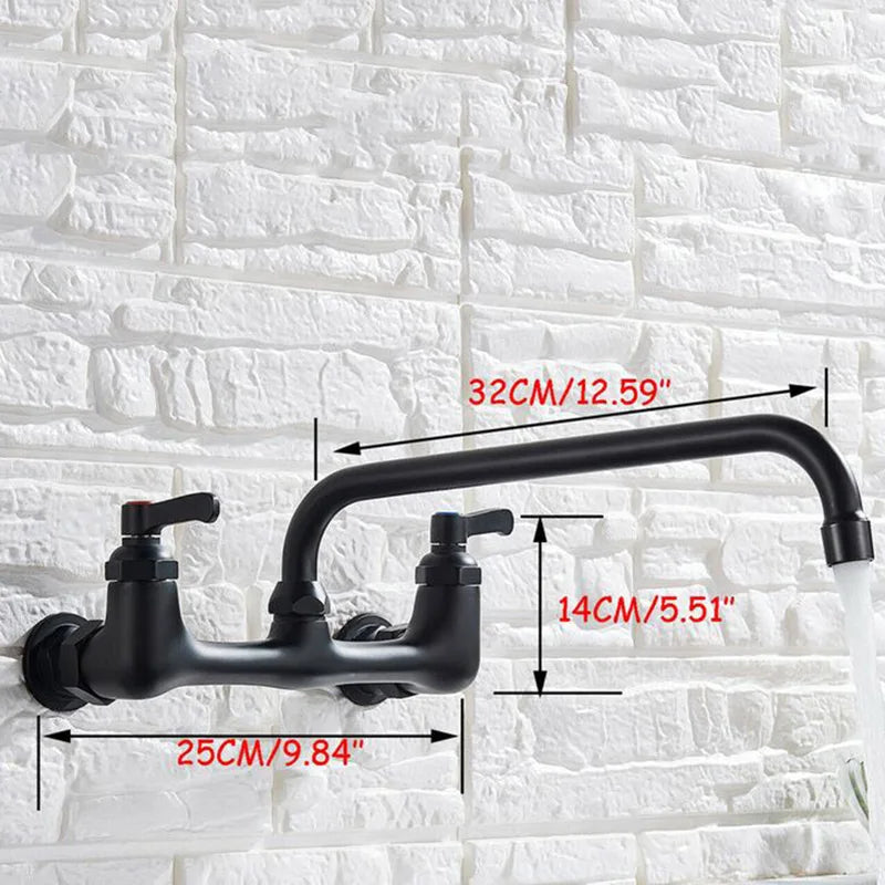 DecorBites™ Brass Dual Handle Kitchen Faucet 360 Swivel Hot Cold Water Tap