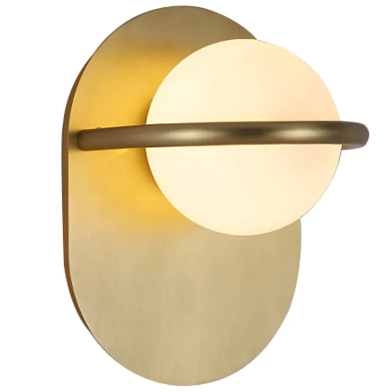 DecorBites™ Glass Ball Gold Wall Light Sconce | Modern Nordic Bedside Indoor Lamp