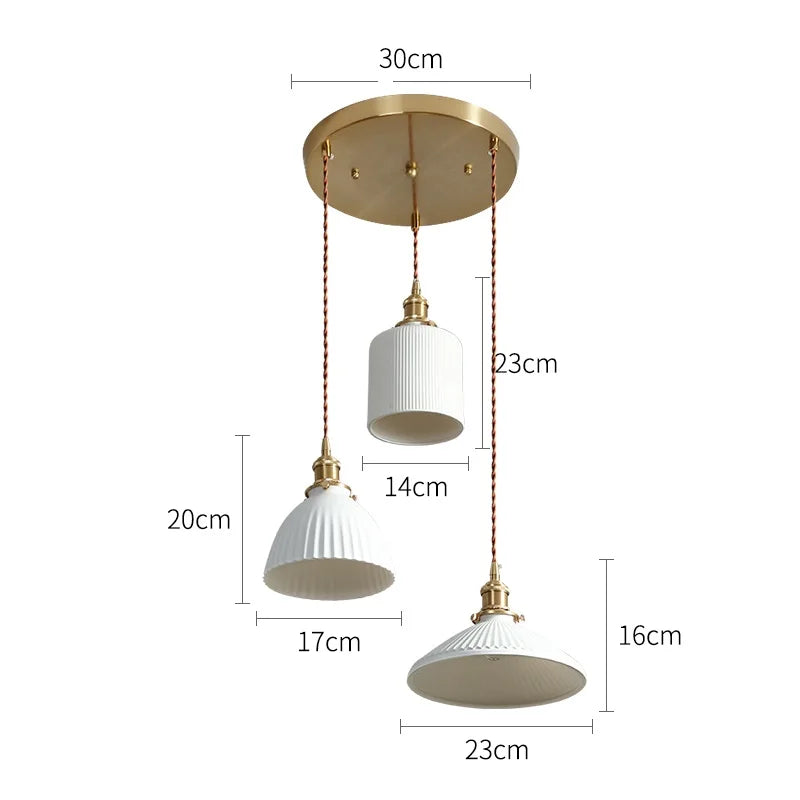 DecorBites™ Ceramic LED Pendant Lights | Copper Modern Hanglamp for Home Indoor Lighting