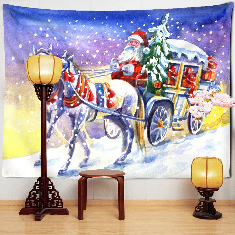 DecorBites™ Christmas Santa Claus Tapestry: Holiday Decor Big Blanket Wall Hanging & Gift