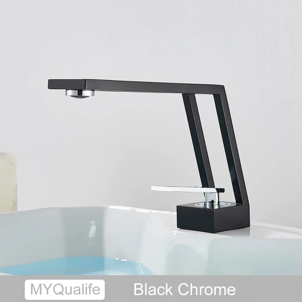 DecorBites™ Brass Basin Sink Faucet Mixer with Single Handle for Bathroom Vanity