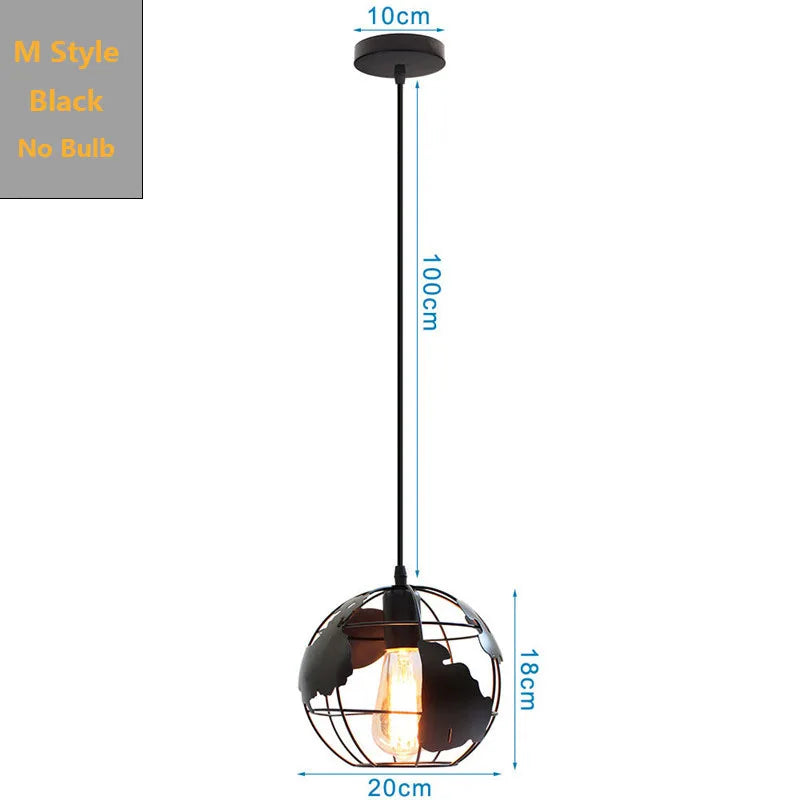 DecorBites™ Black Industrial Pendant Light for Kitchen Island Bar Farmhouse Decor