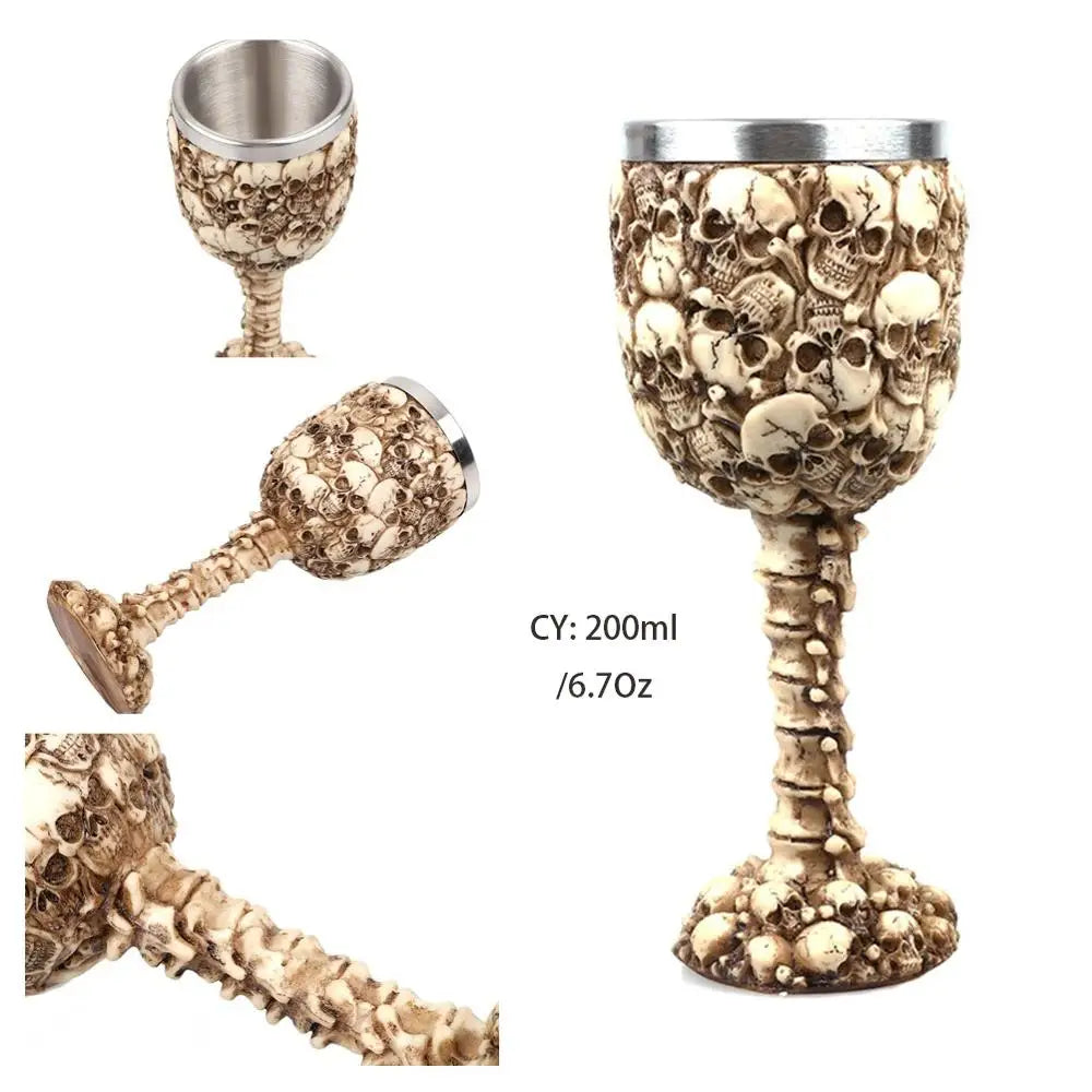 DecorBites™ Dragon King Goblet 200ml: Retro Stainless Steel Wine Glass Gothic Whiskey Cup