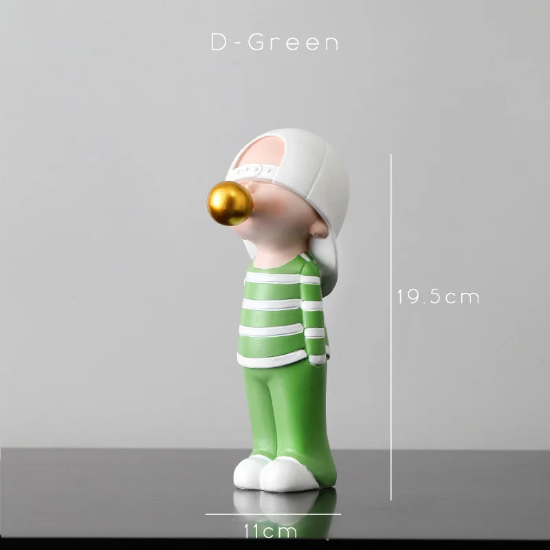 DecorBites™ Bubble Gum Blowing Character Statue for Modern Home Decor