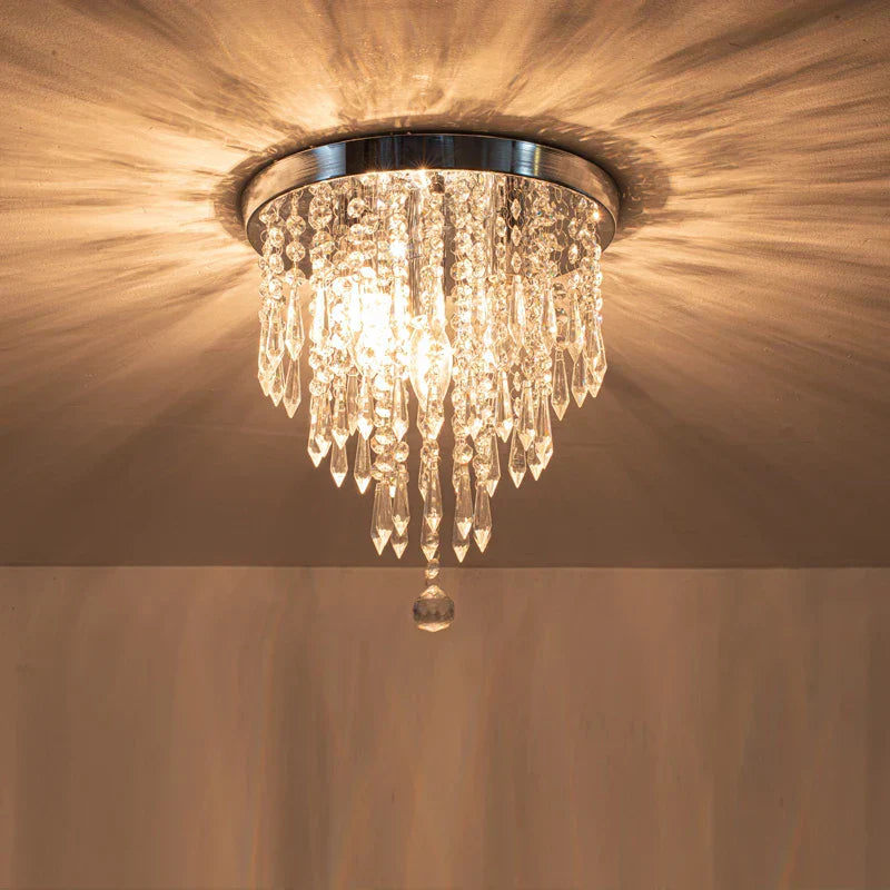 DecorBites™ Crystal Ceiling Light: Elegant Hanging Golden Lamp for Home Decor