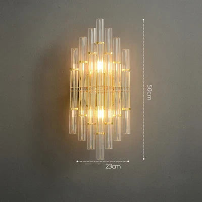 DecorBites™ Art Deco LED Stainless Steel Crystal Wall Sconce, Bedroom Corridor Golden Black Wall Light