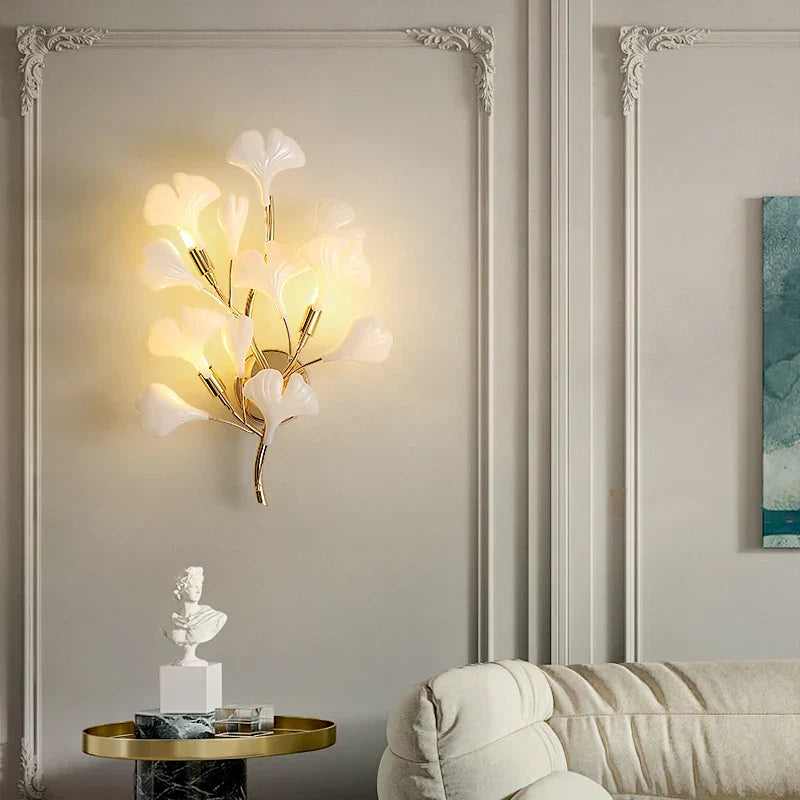 DecorBites™ Ginkgo Leaf Wall Lamp: Modern Luxury for Bedroom, Living Room & Corridor
