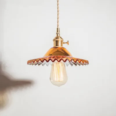 DecorBites™ Copper Base Glass Pendant Light with Switch, Braided Wire - Nordic Style for Home & Restaurant Décor