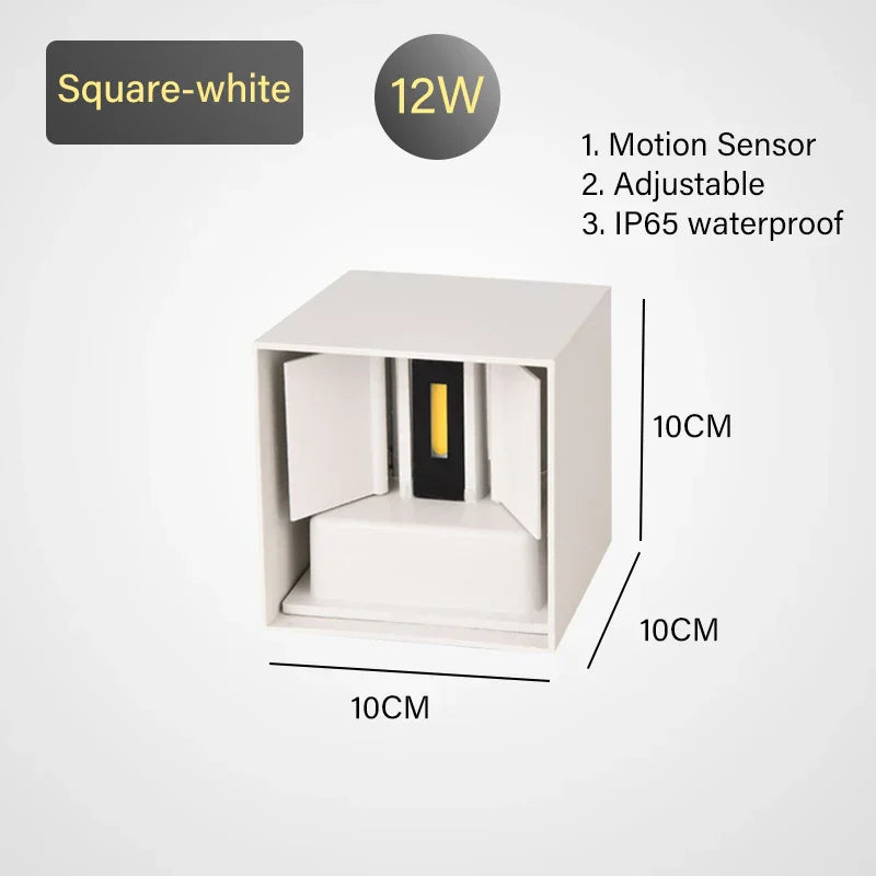DecorBites™ LED Motion Sensor Wall Lamp IP65 Waterproof 9W 12W 20W Indoor Outdoor Sconce