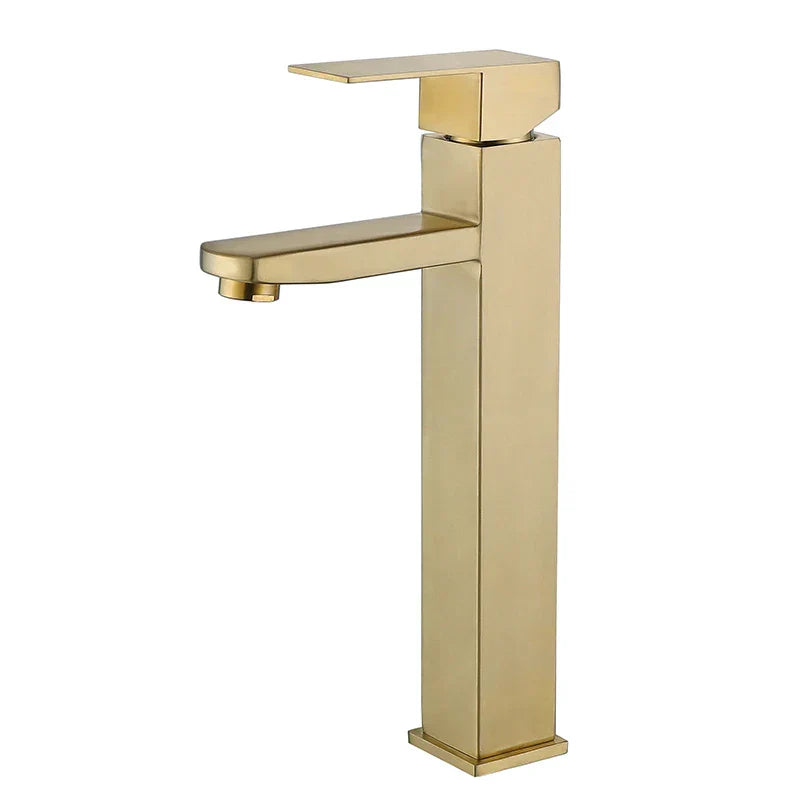 DecorBites™ Brushed Gold Black Stainless Steel Bathroom Faucet Hot Cold Basin Tap Sink Mixer