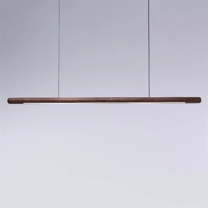 DecorBites™ Black Walnut Wood Pendant Lights: Minimalist LED Dining Room Hanglamp