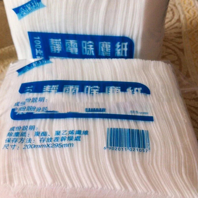 DecorBites™ Kitchen Cleaning Cloths 100-Pack: Disposable Electrostatic Dust Removal Paper, Replacement Scouring Pad