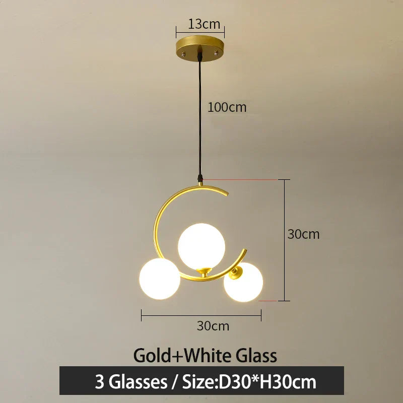 DecorBites™ Glass Ball Pendant Light | Modern Nordic G9 LED Lamp for Living Room & Bedroom