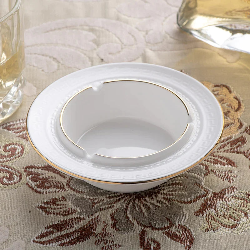 DecorBites™ Bone China White Tea Set: Coffee Cup, Saucer, Milk Jar, Sugar Bowl, British Teaware