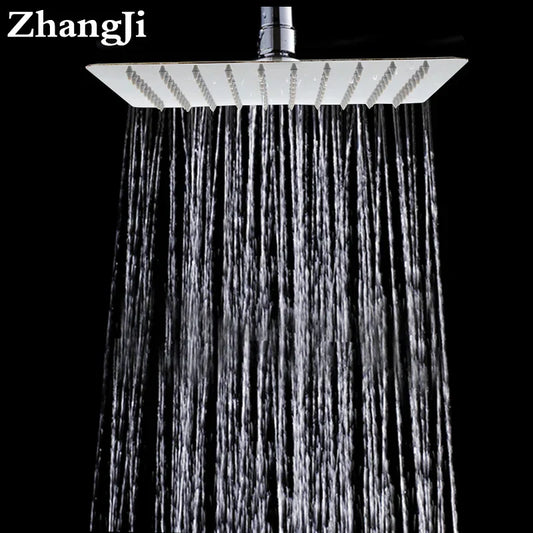 DecorBites™ 10 Inch Stainless Steel Square Ceiling Rain Shower Head