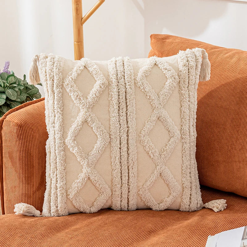DecorBites™ Bohemian Tassel Cushion Covers 45x45/30x50cm for Living Room Decor