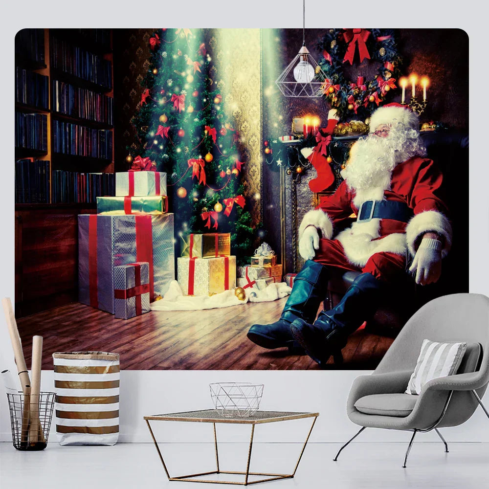 DecorBites™ Christmas God Deer Tapestry: Hippie Psychedelic Bohemian Wall Hanging