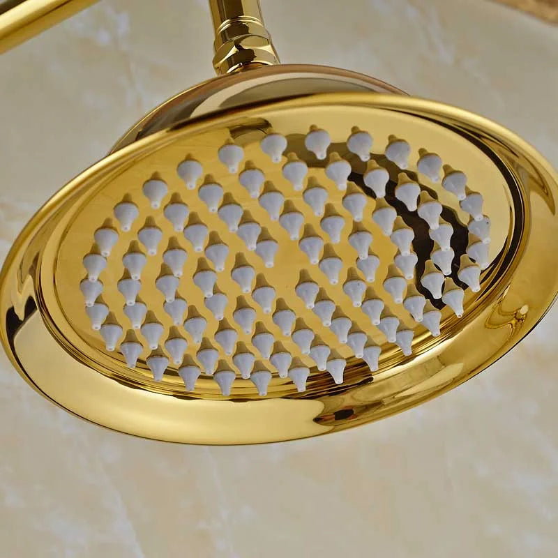 DecorBites™ 8" Antique Brass Rainfall Shower Faucet Head for Refreshing Showers