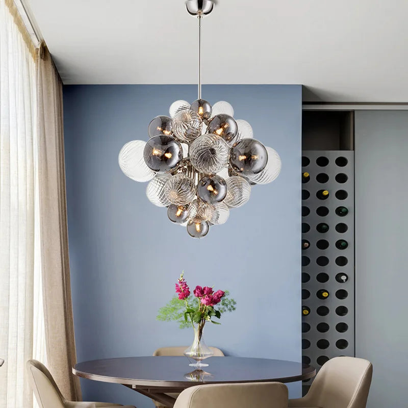 DecorBites™ Glass Globe LED Chandelier Pendant Light for Nordic Luxury Living Room