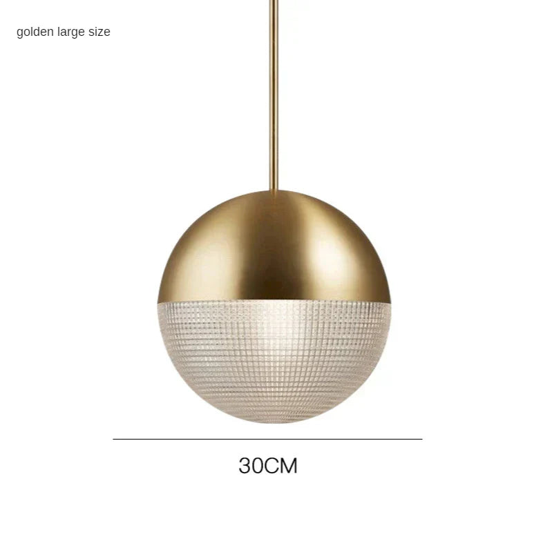 DecorBites™ Glass Ball LED Pendant Light - Gold Minimalist Nordic Hanging Lamp