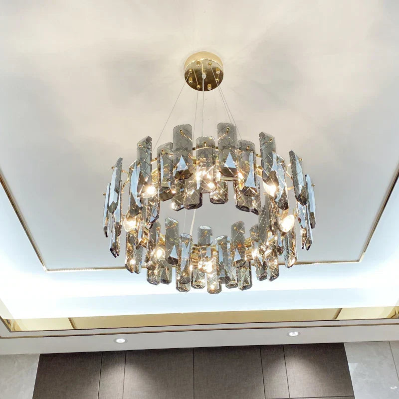 DecorBites™ Crystal LED Chandelier for Elegant Living Room, Dining, Bedroom, Kitchen