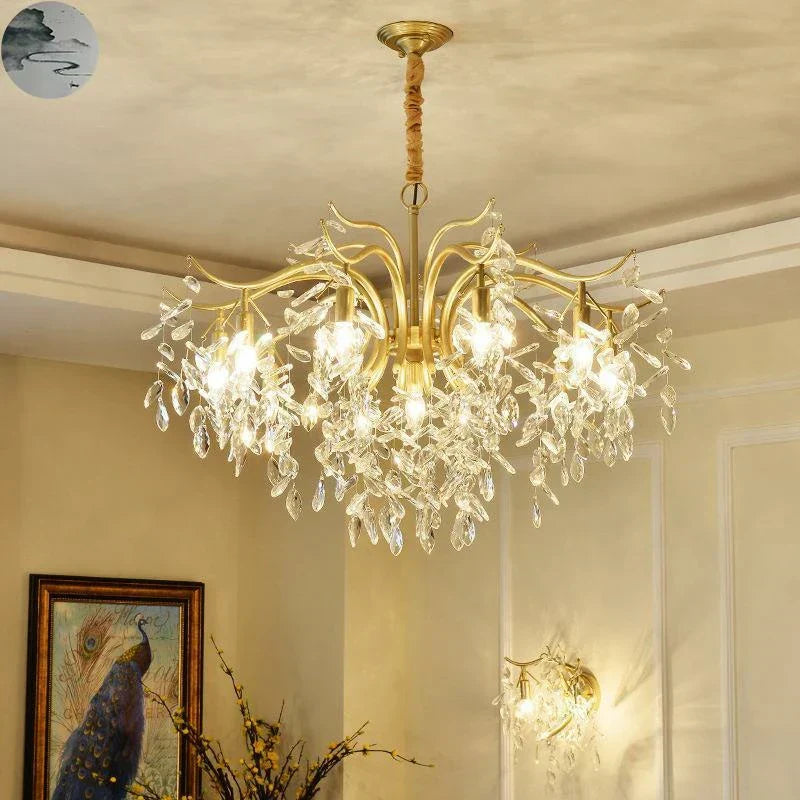 DecorBites™ Crystal LED Chandelier: Luxury Indoor Lighting for Home, Kitchen, Living Room