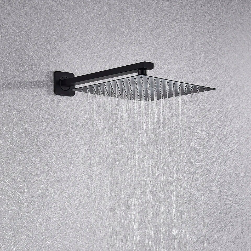 DecorBites™ Black Shower Faucet Set with Rainfall Head and Hand Sprayer