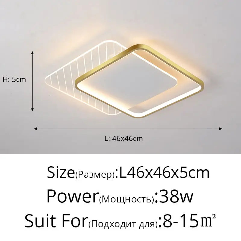 DecorBites™ LED Ceiling Lights for Living Room Bedroom Kitchen Wardrobe, Modern Minimalist Warm Home Lighting