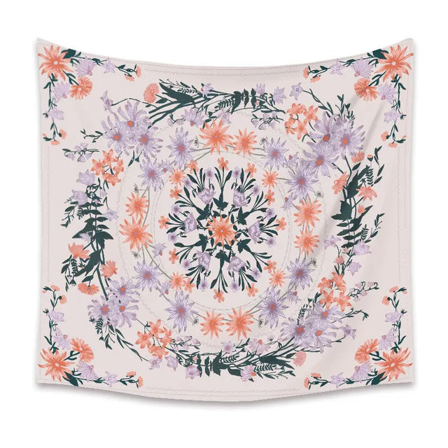 DecorBites™ Bohemian Mandala Flower Tapestry Wall Hanging for Living Room Bedroom Decor