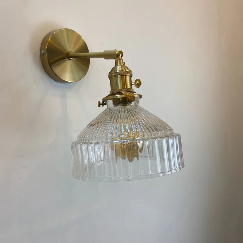 DecorBites™ Amber Glass LED Wall Light Fixtures On/Off Switch Nordic Modern Sconce